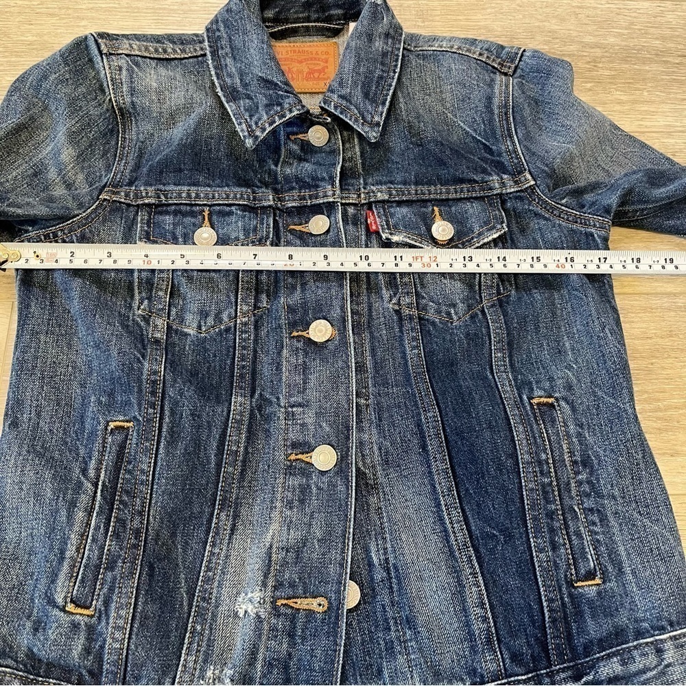LEVI’s Ex Boyfriend Trucker Jacket in Blue Woodstock, XS - Picture 13 of 16